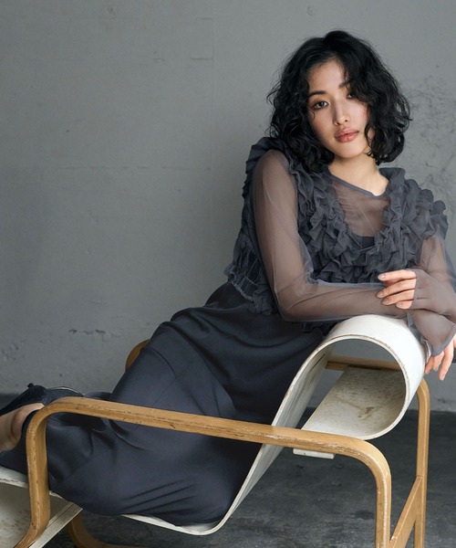 GIRL DRESS FOR NOW ドレス チュールフリルベスト シアー