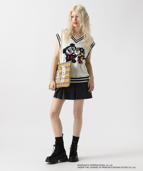 FOREVER21 ベスト ジレ 「ANGEL BLUE」ジャガードベスト