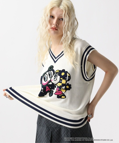 FOREVER21 ベスト ジレ 「ANGEL BLUE」ジャガードベスト