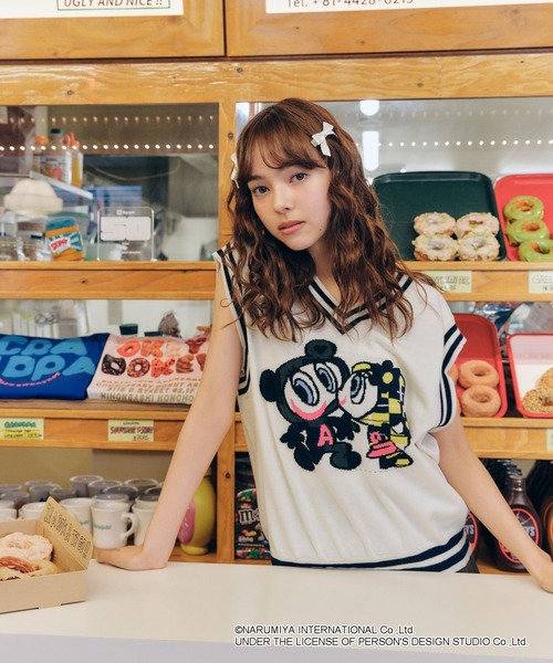 FOREVER21 ベスト ジレ 「ANGEL BLUE」ジャガードベスト