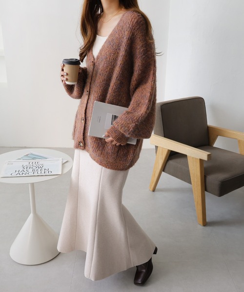 「andme」 「alma design」ニットカーディガン M グレー レディース_画像4