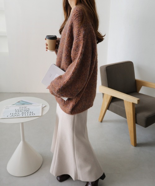 「andme」 「alma design」ニットカーディガン M グレー レディース_画像5