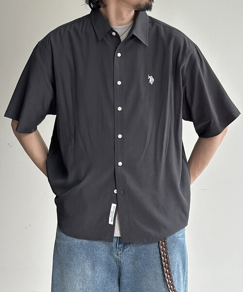U.S. POLO ASSN. シャツ シルクタッチ半袖シャツ メンズ