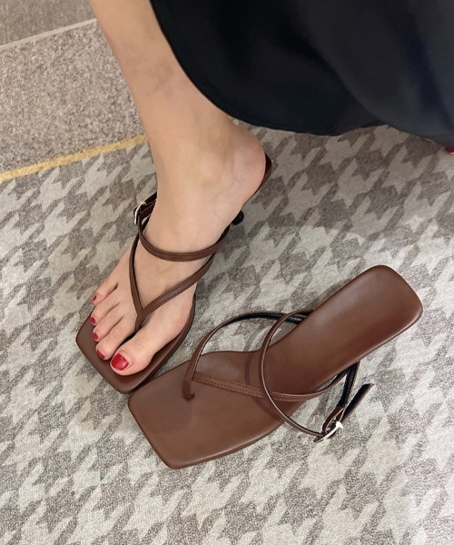 ノット キトゥンヒールサンダル サンダル キトゥンヒールトングサンダル レディース : ZOZOTOWN