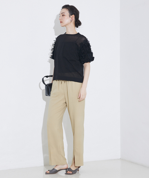 qualite（カリテ） tシャツ boussole×qualiteフラワーエンブロPO 