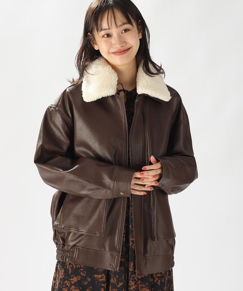 niko and…（ニコアンド） ジップアップブルゾン FREE ブラウン