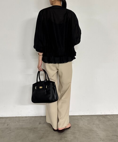 今期完売☆Loungedress ラウンジドレス シアーブルゾン ブラック☆新品 Loungedress ブルゾン アウター シアーブルゾン レディース