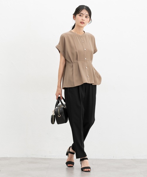 マルチサイズ ブラウス シャツ ウエストタックブラウス レディース Honeys ブラウス シャツ ウエストタックブラウス レディース