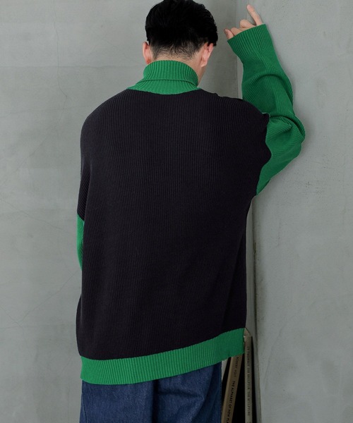「LOWRYS FARM」 タートルネックニット LARGE グレー メンズ_画像6