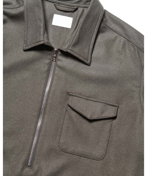 SOPHNET.（ソフネット） シャツ LIGHT MELTON WOOL HALF-ZIP SHIRT