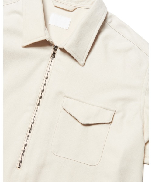SOPHNET.（ソフネット） シャツ LIGHT MELTON WOOL HALF-ZIP SHIRT