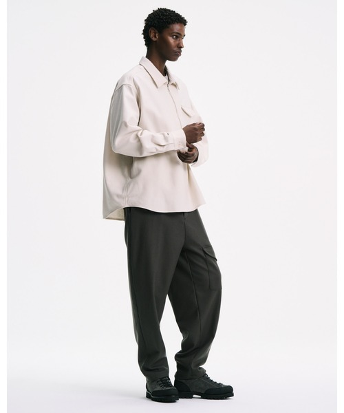 SOPHNET.（ソフネット） シャツ LIGHT MELTON WOOL HALF-ZIP SHIRT