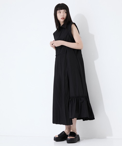 studious アシンメトリープリーツワンピース STUDIOUS ワンピース 「STUDIOUS/ステュディオス」Asymmetry