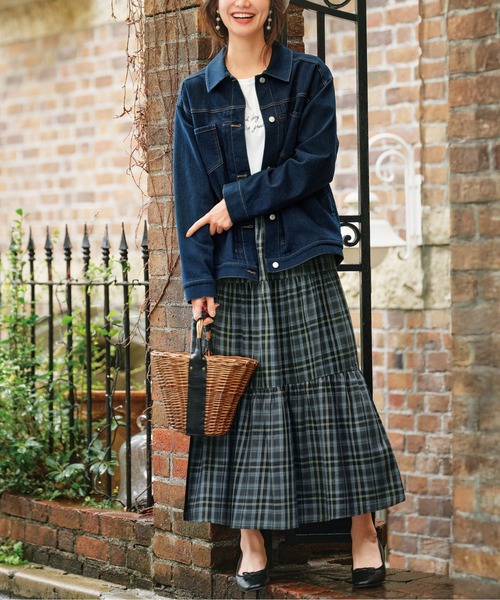 BELLUNA PLUS（ベルーナプラス） スカート 綿100％チェック柄