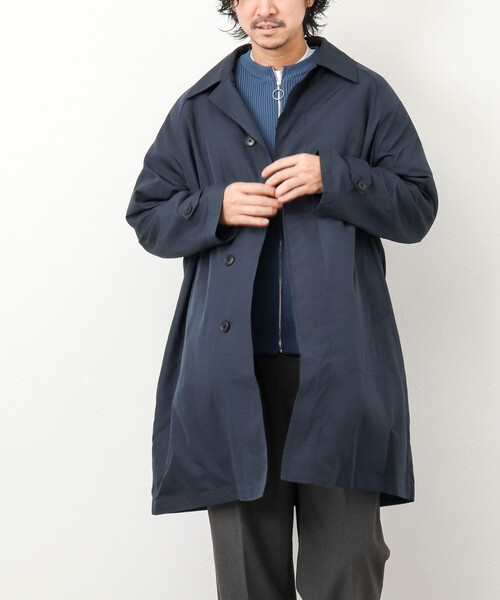 「TAION」 ステンカラーコート M ネイビー メンズ_画像8