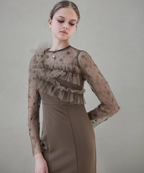 Leja（レジャ） ドレス 「LEJA」フラワーモチーフアシンメトリー