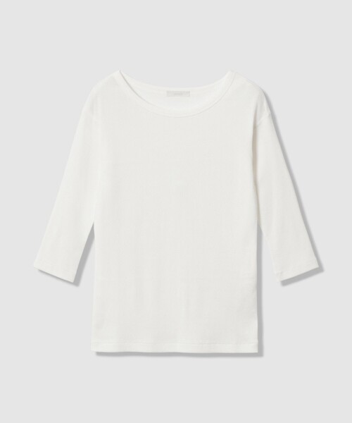 tシャツ テレコ3/4スリーブボートネックプルオーバー レディース | allureville | 01