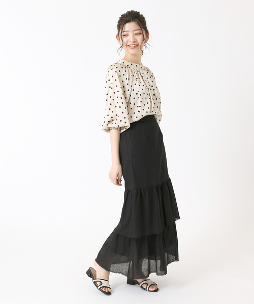 「B.C STOCK」 フリルスカート FREE グリーン レディース_画像2