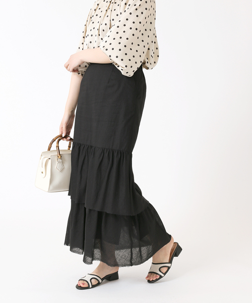 「B.C STOCK」 フリルスカート FREE グリーン レディース_画像3