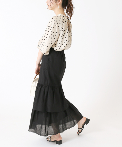 「B.C STOCK」 フリルスカート FREE グリーン レディース_画像4