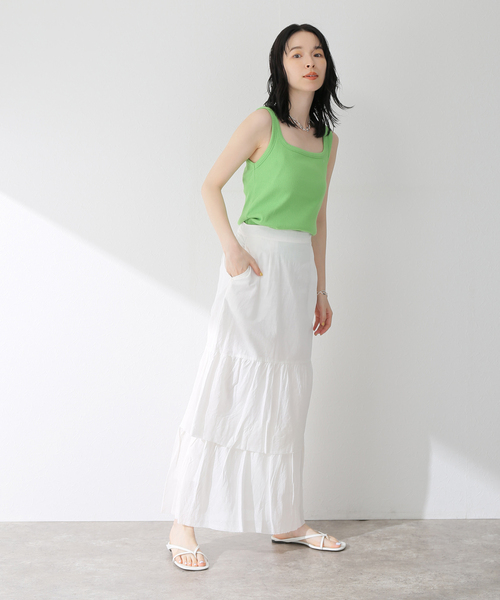 「B.C STOCK」 フリルスカート FREE グリーン レディース_画像9