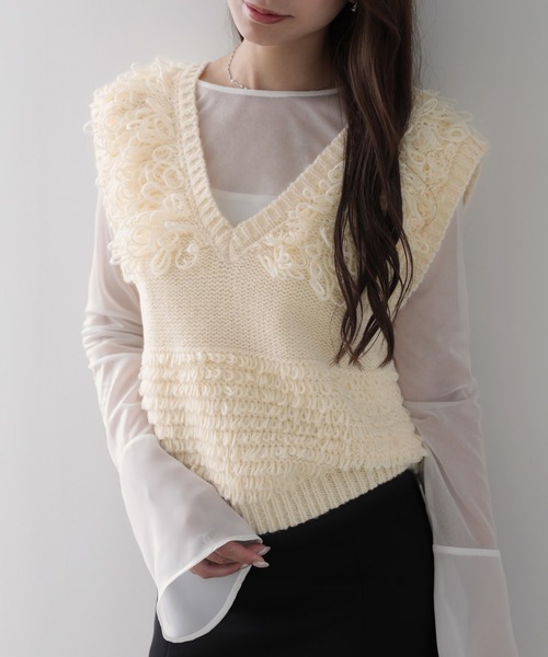 ベスト ジレ Vネックループニットベスト レディース : ZOZOTOWN Yahoo