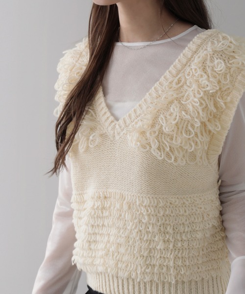 ベスト ジレ Vネックループニットベスト レディース : ZOZOTOWN Yahoo