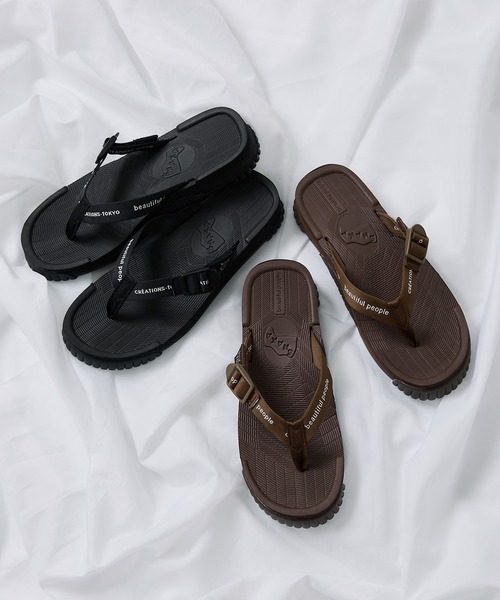 「beautiful people」 フラットサンダル MEDIUM ブラック レディース_画像8