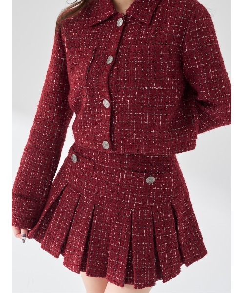 Darich（ダーリッチ） スカート ツイードチェックプリーツミニスカート