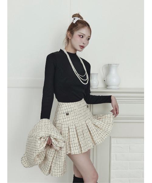 Darich スカート ツイードチェックプリーツミニスカート