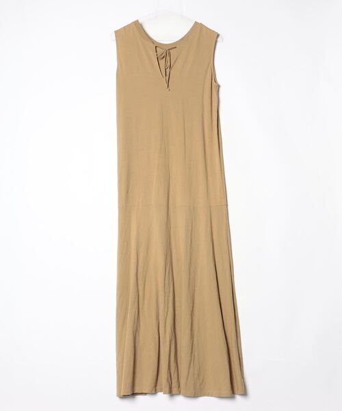 「MACPHEE」 ノースリーブワンピース 36 ベージュ レディース_画像2