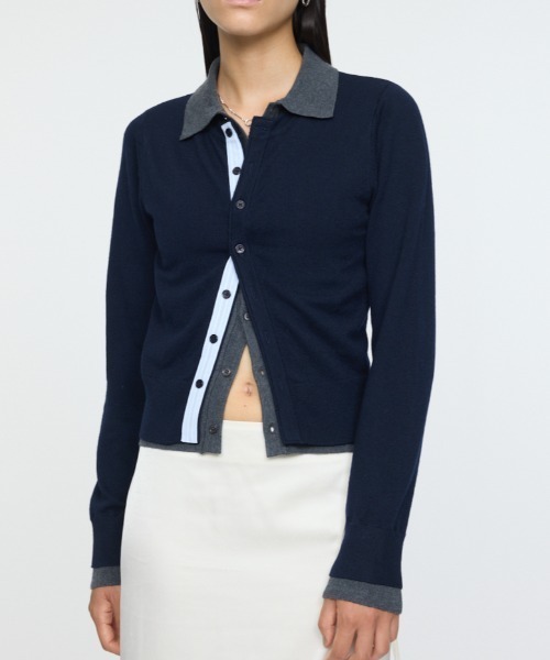 MOUSSY（マウジー） ニット セーター DOUBLE LAYERED ニットシャツ