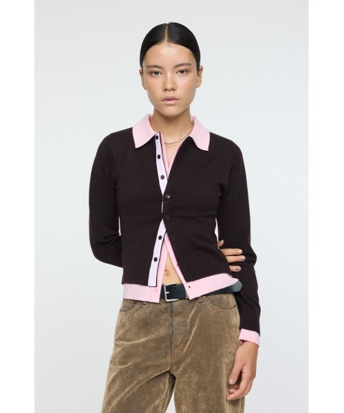 MOUSSY マウジー　DOUBLE LAYERED ニットシャツ MOUSSY（マウジー） ニット セーター DOUBLE LAYERED ニットシャツ