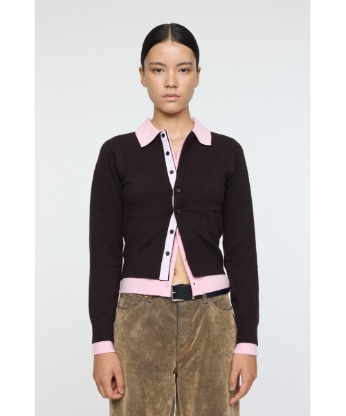 MOUSSY DOUBLE LAYERED ニットシャツ MOUSSY（マウジー） ニット セーター DOUBLE LAYERED ニットシャツ