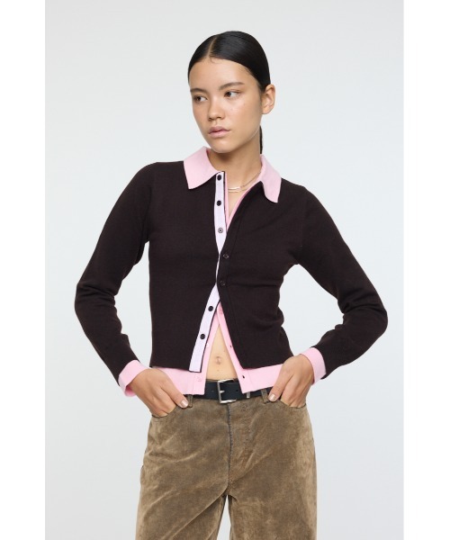 ニットシャツ LAYERED DOUBLE | MOUSSY ニットシャツ LAYERED DOUBLE MOUSSY タグ付き (シャツ・ブラウス |SHEL ) トップス