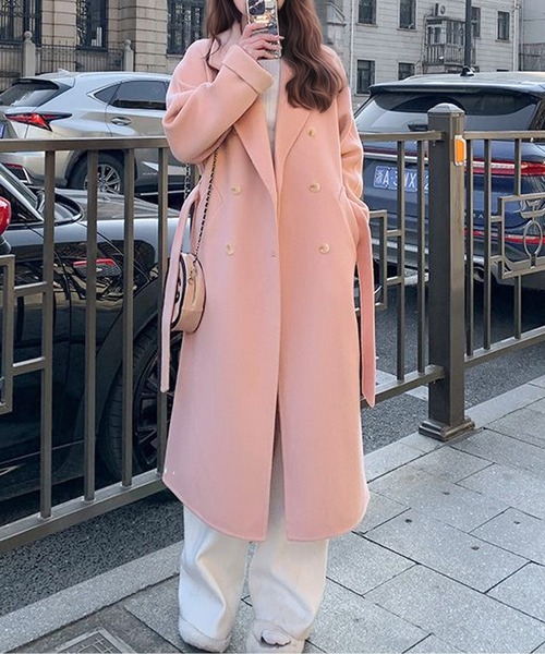 コート チェスターコート ウエストマークダブルブレストチェスター