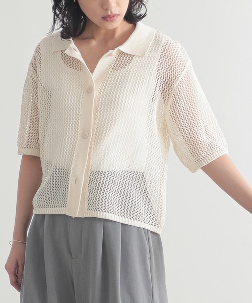 「for/c」 半袖ニット M チャコールグレー レディース_画像2
