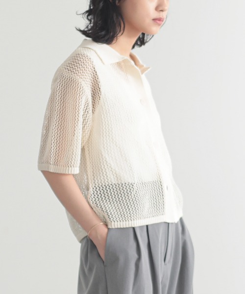 「for/c」 半袖ニット M チャコールグレー レディース_画像3