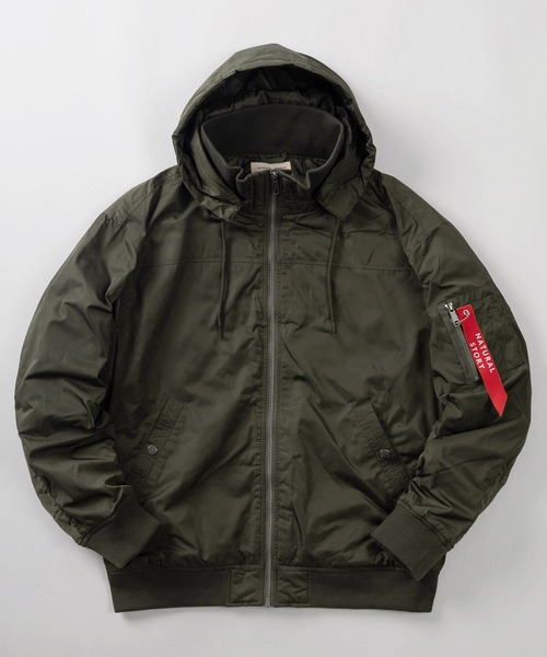 bomber flight jacket フライトジャケット アメカジ 完売品 ブルゾン アウター 「71」フード リブ ジップブルゾン/フライト