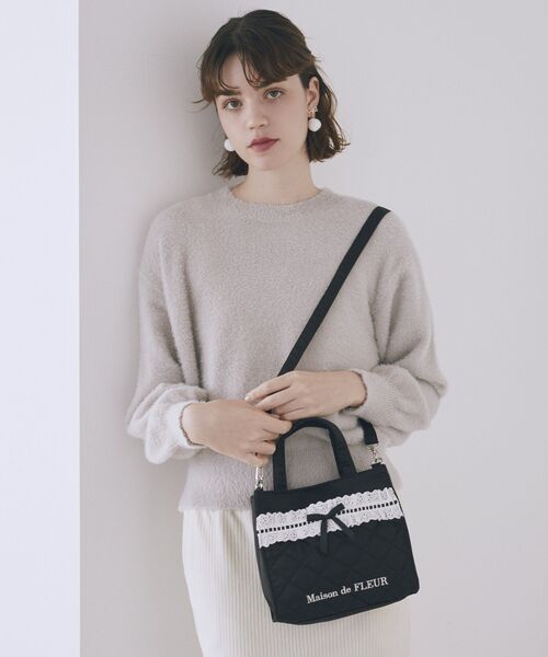 Maison de FLEUR（メゾンドフルール） トートバッグ コットンフリル