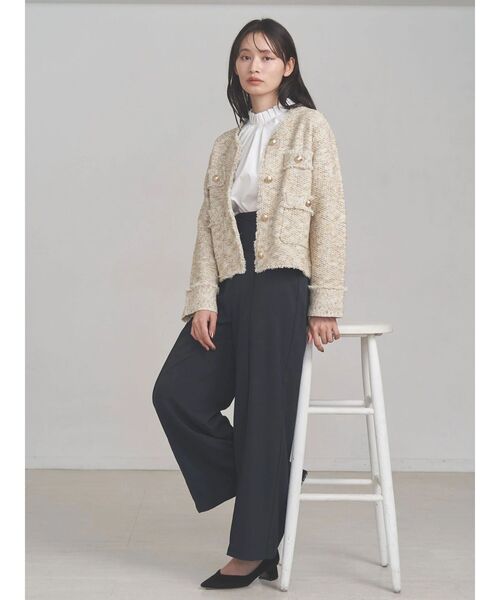 TONAL（トーナル） カーディガン ツイードニットジャケット レディース