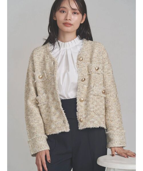 TONAL（トーナル） カーディガン ツイードニットジャケット レディース