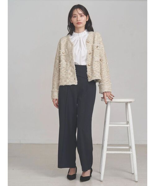 TONAL（トーナル） カーディガン ツイードニットジャケット レディース