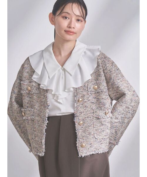TONAL（トーナル） カーディガン ツイードニットジャケット レディース