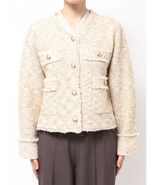 TONAL（トーナル） カーディガン ツイードニットジャケット レディース