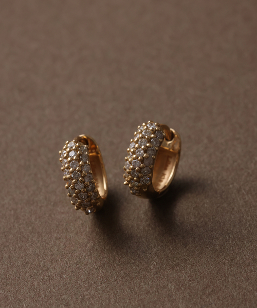 Lilas ピアス beansパヴェダイヤフープピアス K18（両耳） レディース