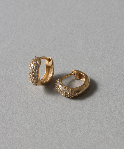 Lilas ピアス beansパヴェダイヤフープピアス K18（両耳） レディース