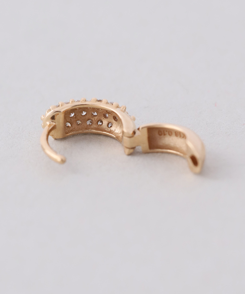 Lilas ピアス beansパヴェダイヤフープピアス K18（両耳） レディース