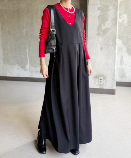 TRIANGLE PALETTE ワンピース タックジャンパースカート : ZOZOTOWN