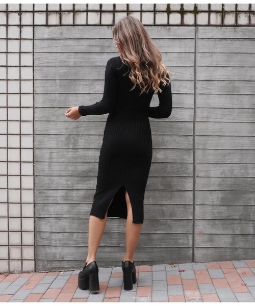 「ANAP」 ニットワンピース FREE ブラック レディース_画像3